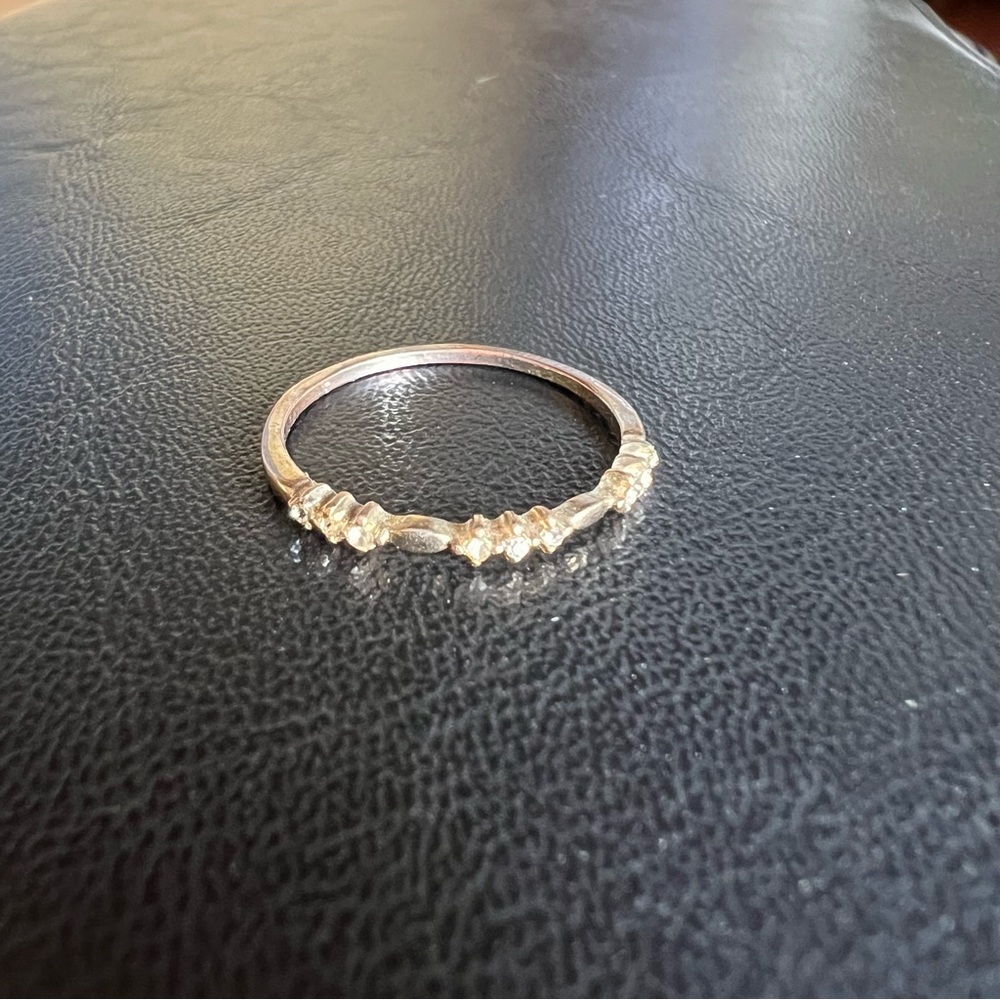 Gold tone pavé stacking ring